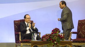 عبد الفتاح السيسي رئيس مصر والرئيس الفرنسي فرانسوا أولوند ـ أ ف ب