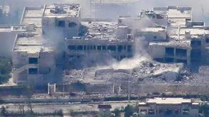 المشفى الوطني في جسر الشغور - ريف إدلب - سوريا - بعد تفجير جبهة النصرة سيارة مفخخة 10-5-2015