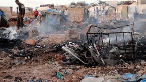 سوريا غارة على مخيم نازحين في ادلب 5/5/2016 الاناضول