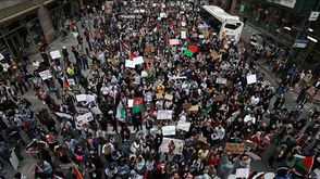 مظاهرة في نيويورك امام قنصلية اسرائيل تنديدا بالعدوان على غزة وتضامنا مع القدس الاناضول