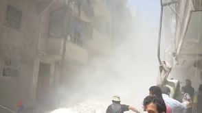 حلب - حي السكري - سقوط برميل متفجر (16-6-2014