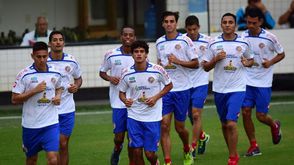 لاعبو كوستاريكا في حصة تدريبية في 21 حزيران/يونيو 2014