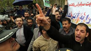شهدت العاصمة طهران احتجاجات أمام السفارة السعودية على حادثة التحرش ـ أ ف ب