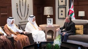الملك عبد الله ووزير خارجية قطر- السفارة القطرية