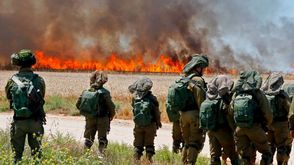 احراق اراضي مستوطات في غزة - جيتي