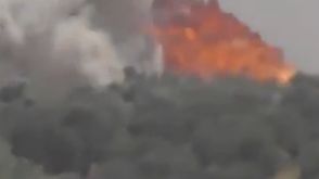 دبابة تحترق داخل معسكر الحامدية - معرة النعمان - ريف إدلب