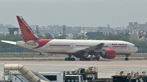 طائرة تابعة للخطوط الهندية في مطار انديرا غاندي في نيودلهي في 11 ايار/مايو 2012