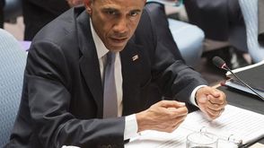 الرئيس اوباما خلال اجتماع استثنائي لمجلس الامن في 24 ايلول/سبتمبر 2014