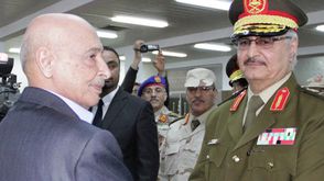 عقيلة صالح - خليفة حفتر - برلمان طبرق ليبيا - أ ف ب