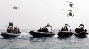 تمرين عسكري بحري أردني بمشاركة أمريكية بريطانية استعدادا للأسد المتأهب - أ ف ب