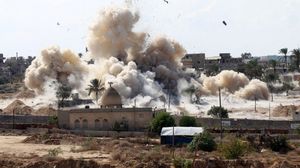 عمليات الهدم التي يقوم فيها الجيش المصري لمنازل أهالي مدينة رفح - أ ف ب