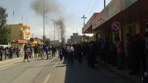 قام المتظاهرون بحرق مبنى الحزب الديمقراطي في حلبجة الجديدة - تويتر