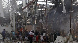 الهجوم أودى بحياة 140 شخصا كانوا في صالة العزاء الكبرى في صنعاء - ا ف ب