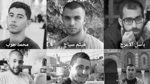 صورة للمعتقلين الستة الذين كانوا في سجون السلطة الفلسطينية