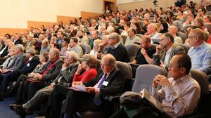 احتشدت قاعة المؤتمر في مركز المعرفة في المكتبة البريطانية بالحضور- (ميمو)
