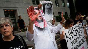 السعودية  خاشقجي  وقفة أمام السفارة السعودية في واشنطن- جيتي