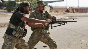 عناصر من قوات المعارضة السورية خلال المعارك مع قوات قسد- جيتي