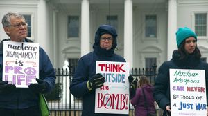 نشطاء أمام البيت الأبيض للمطالبة بالحد من الأسلحة النووية- CC0