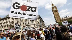 مشاركة واسعة ولافتة في الفعاليات المناصرة لفلسطين في بريطانيا - جيتي