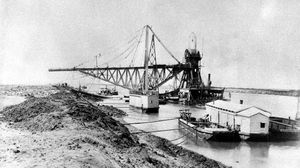صورة من ارشيف عام 1869 لاعمال بناء قناة السويس (ارشيف) - ا ف ب