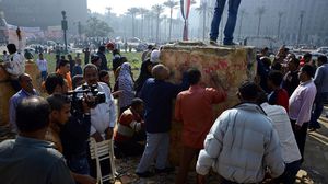 متظاهرون في ذكرى أحداث "محمد محمود" في ميدان التحرير - الأناضول