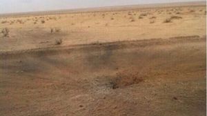 حفرة ناجمة عن قذيفة في السعودية