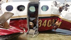تحطمت طائرة الأعمال "لير 36" أثناء هبوطها في مطار جزيرة غران باهاماس الدولي - أ ف ب