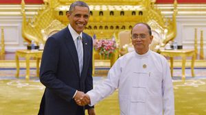 اضطهاد المسلمين لم يمنع لقاء اوباما برئيس ميانمار ثين سين - ا ف ب