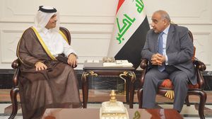 وزير خارجية قطر خلال لقائه عبد المهدي- مكتب رئيس الوزراء العراقي