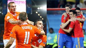 الثلاثي الإسباني (يمين) حقق كأس العالم 2010 على حساب الثلاثي الهولندي (يسار)- جيتي