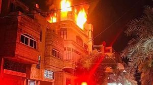 الحريق اندلع في شقة سكنية شمال قطاع غزة- مواقع التواصل