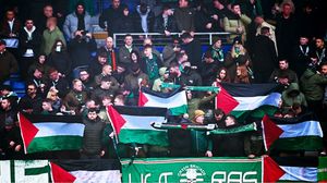 رفع الجمهور مئات الأعلام لفلسطين منذ الحرب على غزة - جيتي