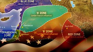 خريطة سايكس-بيكو مع العلم الأمريكي - غرافيك خاص ب "عربي21"