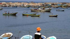 قوارب الصيادين على شاطئ غزة - ا ف ب