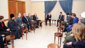 صورة نشرتها وكالة "سانا" للقاء الأسد بالوفد البرلماني الروسي الأحد