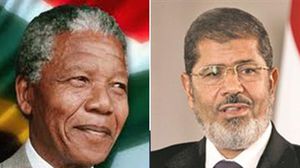 الرئيسان محمد مرسي ونلسون مانديلا
