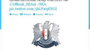 شعار الجيش السوري على صفحة سكايب لحظة اختراقها - ا ف ب