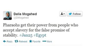 داليا مجاهد - تويتر - مصر 26-1-2014