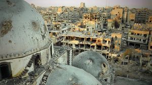 آثار الدمار في مدينة حمص ( أرشيفية) - أ ف ب