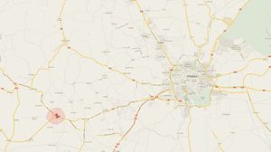 خريطة من غوغل تبيّن موقع الأتارب من مدينة حلب