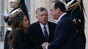 أثارت مشار كة العاهل الأردني بمسيرة باريس ردود فعل متباينة - أ ف ب