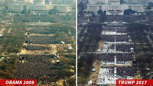 صور جوية لحفل تنصيب أوباما 2009 وحفل تنصيب ترامب 2017