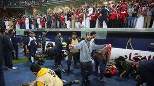 أصيب بعض المشجعين العمانيين بعد سقوطهم من المدرج- جيتي