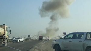 صورة لتفجير سيارة مفخخة على حاجز أمني في تكريت- فيسبوك