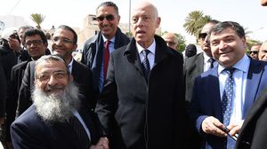 سعيد مع كبير أحبار تونس خلال جولة بجربة التونسية- الرئاسة التونسية
