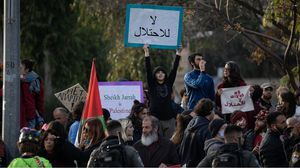 المتظاهرون رفعوا العلم الفلسطيني- الأناضول
