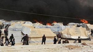 حريق في مخيم الزعتري - (ارشيفية) ا ف ب