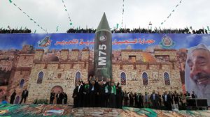 جماهير حماس احتفلت بنجاح صواريخها بضرب تل أبيب (أرشيفية) - أ ف ب