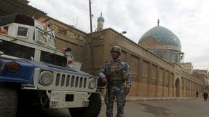 دورية للجيش العراقي في حالة استنفار أمني في بغداد - ا ف ب