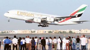 طائرة أيرباص أ380 تقلع خلال معرض دبي للطيران (أرشيف) - أ ف ب